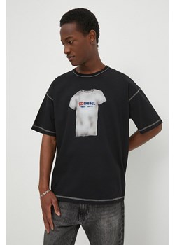 Diesel t-shirt bawełniany T-BOXT-N12 męski kolor czarny z nadrukiem A12914.0AKAK ze sklepu ANSWEAR.com w kategorii T-shirty męskie - zdjęcie 171162551