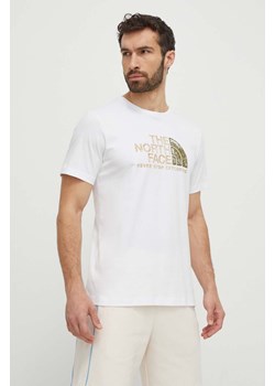 The North Face t-shirt bawełniany męski kolor biały z nadrukiem NF0A87NWFN41 ze sklepu ANSWEAR.com w kategorii T-shirty męskie - zdjęcie 171162674