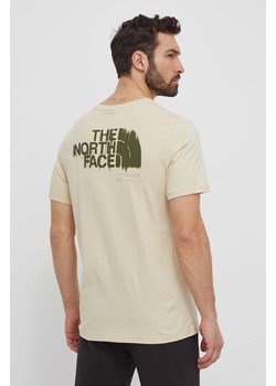 The North Face t-shirt bawełniany męski kolor beżowy z nadrukiem NF0A87EW3X41 ze sklepu ANSWEAR.com w kategorii T-shirty męskie - zdjęcie 171162683