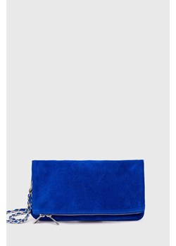 Answear Lab torebka zamszowa kolor niebieski ze sklepu ANSWEAR.com w kategorii Kopertówki - zdjęcie 171162854