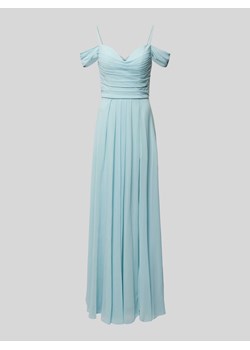 Długa sukienka w jednolitym kolorze z marszczeniami ze sklepu Peek&Cloppenburg  w kategorii Sukienki - zdjęcie 171163641