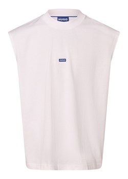 HUGO BLUE Koszulka męska - Navertz Mężczyźni Bawełna biały jednolity ze sklepu vangraaf w kategorii T-shirty męskie - zdjęcie 171164110