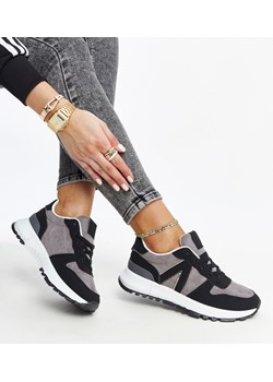 Czarno-szare sneakersy na platformie Sanela ze sklepu gemre w kategorii Buty sportowe damskie - zdjęcie 171164872