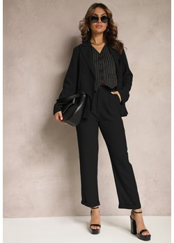 Czarne Klasyczne Spodnie High Waist Zapinane na Zamek Błyskawiczny Xalona ze sklepu Renee odzież w kategorii Spodnie damskie - zdjęcie 171166200