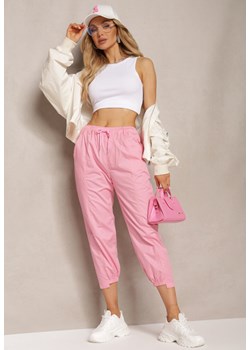 Różowe Spodnie Szerokie ze Sznurkiem w Talii Hindarsfa ze sklepu Renee odzież w kategorii Spodnie damskie - zdjęcie 171166494