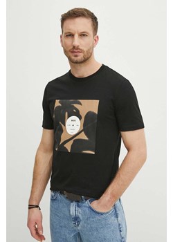 BOSS t-shirt bawełniany męski kolor czarny z nadrukiem ze sklepu ANSWEAR.com w kategorii T-shirty męskie - zdjęcie 171172422