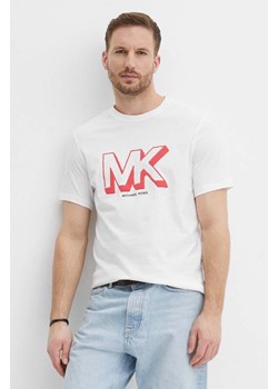 Michael Kors t-shirt bawełniany męski kolor biały z nadrukiem ze sklepu ANSWEAR.com w kategorii T-shirty męskie - zdjęcie 171172431
