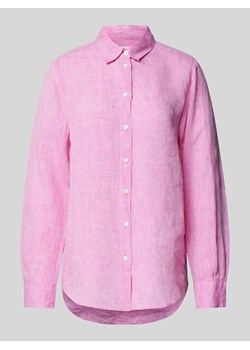 Bluzka lniana w jednolitym kolorze ze sklepu Peek&Cloppenburg  w kategorii Koszule damskie - zdjęcie 171173602