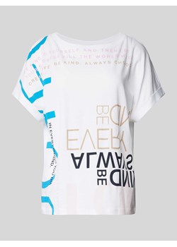 T-shirt z nadrukiem z napisem i nadrukiem na całej powierzchni ze sklepu Peek&Cloppenburg  w kategorii Bluzki damskie - zdjęcie 171174080
