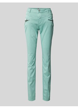 Spodnie o kroju slim fit z asymetryczną listwą guzikową model ‘Malibu’ ze sklepu Peek&Cloppenburg  w kategorii Spodnie damskie - zdjęcie 171174211