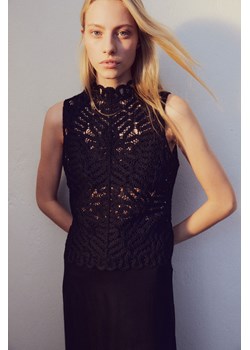 H & M - Top o wyglądzie szydełkowej robótki - Czarny ze sklepu H&M w kategorii Bluzki damskie - zdjęcie 171174340