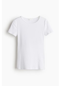 H & M - T-shirt w prążki - Biały ze sklepu H&M w kategorii Bluzki damskie - zdjęcie 171174381