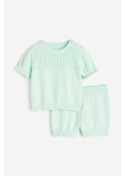 H & M - Dzianinowy komplet 2-częściowy - Zielony ze sklepu H&M w kategorii Odzież dla niemowląt - zdjęcie 171174473