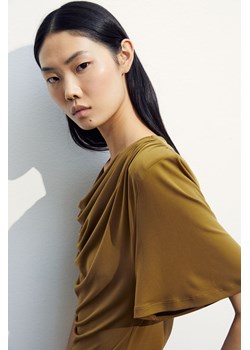 H & M - Drapowany top dżersejowy - Zielony ze sklepu H&M w kategorii Bluzki damskie - zdjęcie 171174581
