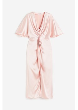 H & M - Drapowana sukienka satynowa - Różowy ze sklepu H&M w kategorii Sukienki - zdjęcie 171174610