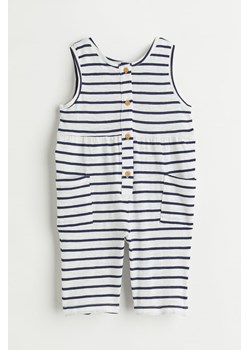 H & M - Bawełniany kombinezon we wzory - Biały ze sklepu H&M w kategorii Odzież dla niemowląt - zdjęcie 171174654
