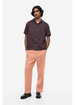 H & M - Spodnie z lnem Regular Fit - Pomarańczowy ze sklepu H&M w kategorii Spodnie męskie - zdjęcie 171174663