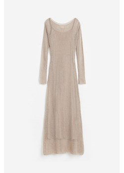 H & M - Sukienka z ażurowej dzianiny z domieszką jedwabiu - Beżowy ze sklepu H&M w kategorii Sukienki - zdjęcie 171174871