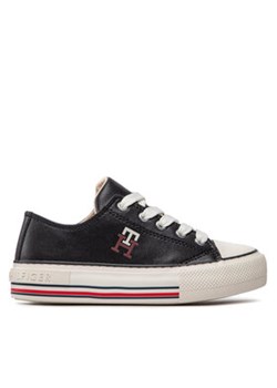 Tommy Hilfiger Trampki Low Cut Lace-Up Sneaker T3A9-32287-1355 m Czarny ze sklepu MODIVO w kategorii Trampki dziecięce - zdjęcie 171177401