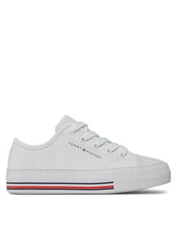 Tommy Hilfiger Trampki Low Cut Lace-Up Sneaker T3A9-33185-1687 M Biały ze sklepu MODIVO w kategorii Trampki dziecięce - zdjęcie 171177593