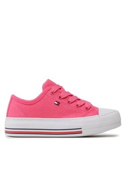 Tommy Hilfiger Trampki Low Cut Lace-Up Sneaker T3A9-32677-0890 M Różowy ze sklepu MODIVO w kategorii Trampki dziecięce - zdjęcie 171181761