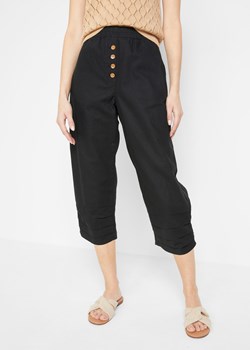 Spodnie 7/8 z wygodnym paskiem, z materiału z lnem ze sklepu bonprix w kategorii Spodnie damskie - zdjęcie 171183630