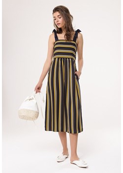Granatowo-Żółta Sukienka Reliant ze sklepu Born2be Odzież w kategorii Sukienki - zdjęcie 171184191