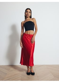 Reserved - Spódnica midi z wiskozy - czerwony ze sklepu Reserved w kategorii Spódnice - zdjęcie 171185011