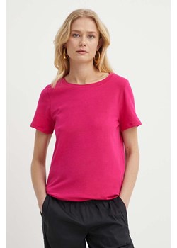 Weekend Max Mara t-shirt damski kolor różowy 2415971042600 ze sklepu ANSWEAR.com w kategorii Bluzki damskie - zdjęcie 171185443
