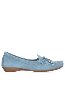 Damskie, niebieskie mokasyny z naturalnej skóry, Filipe Shoes, FI0393-07 ze sklepu Konopka Shoes w kategorii Mokasyny damskie - zdjęcie 171187541