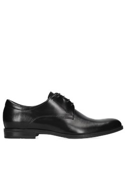 Czarne, męskie półbuty ze skóry, derby Conhpol, CE6400-01 ze sklepu Konopka Shoes w kategorii Półbuty męskie - zdjęcie 171187592