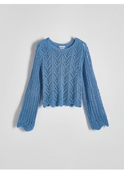 Reserved - Ażurowy sweter - jasnoniebieski ze sklepu Reserved w kategorii Swetry damskie - zdjęcie 171188384