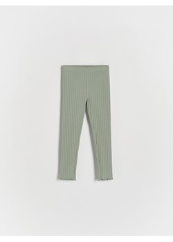 Reserved - Prążkowane legginsy - jasnozielony ze sklepu Reserved w kategorii Spodnie i półśpiochy - zdjęcie 171188522