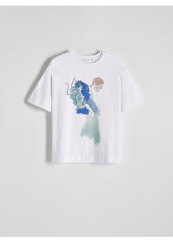 Reserved - T-shirt z nadrukiem - biały ze sklepu Reserved w kategorii Bluzki damskie - zdjęcie 171188653