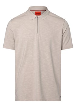 HUGO Męska koszulka polo - Dekok233 Mężczyźni Bawełna kitt jednolity ze sklepu vangraaf w kategorii T-shirty męskie - zdjęcie 171188680