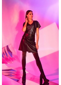 Trapezowa czarna spódnica damska z imitacji skóry ze sklepu 5.10.15 w kategorii Spódnice - zdjęcie 171189122