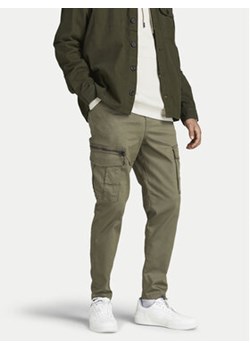 Jack&Jones Spodnie materiałowe Stace 12194246 Zielony Tapered Fit ze sklepu MODIVO w kategorii Spodnie męskie - zdjęcie 171189314