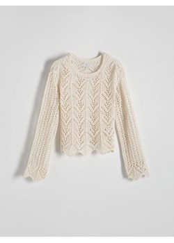Reserved - Ażurowy sweter - złamana biel ze sklepu Reserved w kategorii Swetry damskie - zdjęcie 171189850