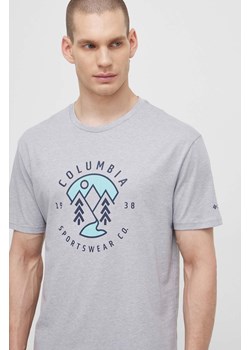 Columbia t-shirt bawełniany Rapid Ridge męski kolor szary z nadrukiem 1888813 ze sklepu ANSWEAR.com w kategorii T-shirty męskie - zdjęcie 171190984