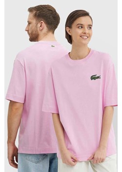 Lacoste t-shirt bawełniany kolor różowy z aplikacją ze sklepu ANSWEAR.com w kategorii T-shirty męskie - zdjęcie 171191001