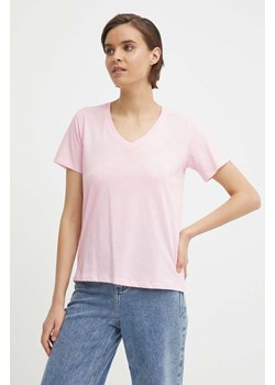 Pepe Jeans t-shirt bawełniany damski kolor różowy ze sklepu ANSWEAR.com w kategorii Bluzki damskie - zdjęcie 171191114