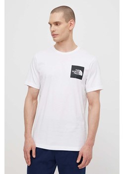The North Face t-shirt bawełniany M S/S Fine Tee męski kolor biały z nadrukiem NF0A87NDFN41 ze sklepu ANSWEAR.com w kategorii T-shirty męskie - zdjęcie 171191164