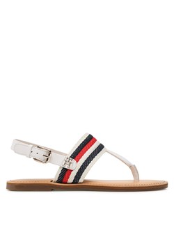 Sandały Tommy Hilfiger Flat Sandal Corporate FW0FW06988 Ecru YBL ze sklepu eobuwie.pl w kategorii Sandały damskie - zdjęcie 171192583