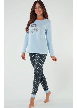 Bawełniana piżama damska niebieska 140K, Kolor niebieski-wzór, Rozmiar 2XL, Italian Fashion ze sklepu Intymna w kategorii Piżamy damskie - zdjęcie 171192922