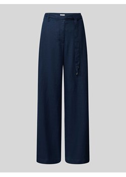 Spodnie lniane z wiązanym paskiem ze sklepu Peek&Cloppenburg  w kategorii Spodnie damskie - zdjęcie 171192992