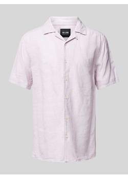 Koszula lniana o kroju slim fit z rękawem o dł. 1/2 model ‘CAIDEN’ ze sklepu Peek&Cloppenburg  w kategorii Koszule męskie - zdjęcie 171193323