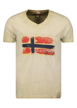 Geographical Norway Koszulka &quot;Joasis&quot; w kolorze beżowym ze sklepu Limango Polska w kategorii T-shirty męskie - zdjęcie 171195551
