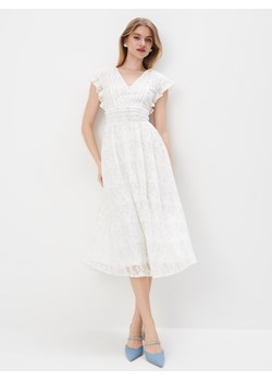 Mohito - Sukienka midi z bawełną - kremowy ze sklepu Mohito w kategorii Sukienki - zdjęcie 171195792