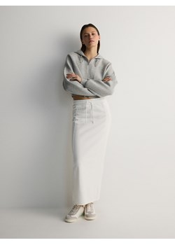 Reserved - Spódnica midi z przeszyciami - złamana biel ze sklepu Reserved w kategorii Spódnice - zdjęcie 171196271