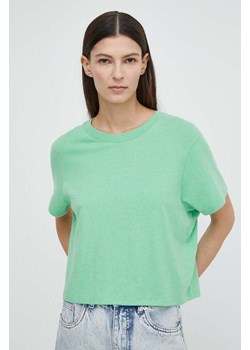 American Vintage t-shirt T-SHIRT MC COL ROND US  T-SHIRT damski kolor zielony YPA02GE24 ze sklepu ANSWEAR.com w kategorii Bluzki damskie - zdjęcie 171197354